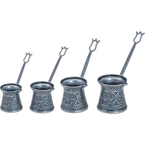 Turkish Coffee Pot Moka Pot Espresso Maker For Induction Stove Camping Coffee Pot Greek Arabic Coffee Warmer Cezve Brass Handle