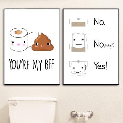 Funny Humor Bathroom Toilet Paper Nordic Posters And Prints Wall Art Canvas Painting Wall Pictures For Living Room Home Decor