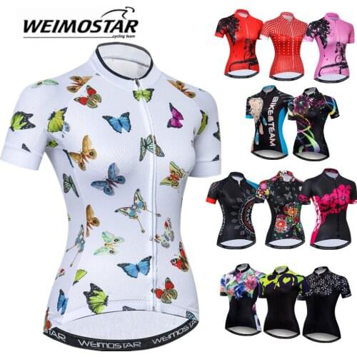 Weimostar Cycling Jersey Womens MTB Top Shirt Outdoor Racing Sport Hiking Biking Cycle Bike Short Sleeve Sportswear CD-1
