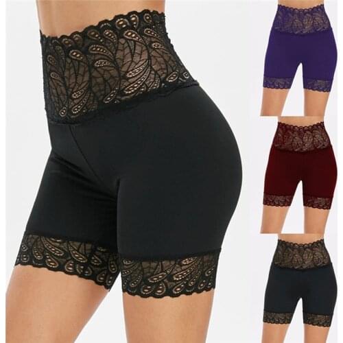 Plus Size Women Safety Underwear High Quality Safety Short Pants Mid Waist Lace Hot Shorts Elastic Pants Trousers