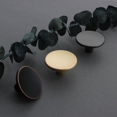 European style Gold Single hole handle Black Cabinet Door Drawer Modern Minimalist Button Furniture Wardrobe Door Handles