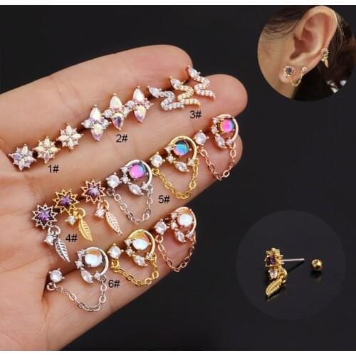 1PC Earrings Helix Piercing Tragus Piercing Oreja Nose Ring Ear Piercing Body Jewelry Women