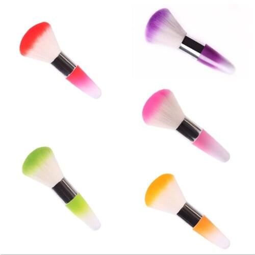 1pc Portable Gradient Nail Dust Remover Brushes UV Gel Powder Dust Professional Nail Arts Soft Cleaning Brushes