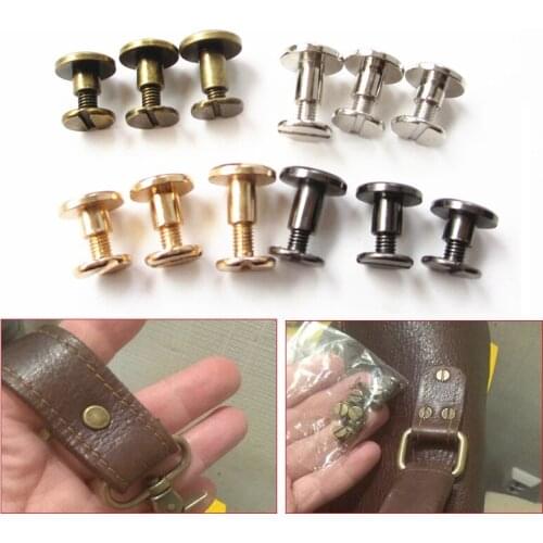 10 Sets Round Flat Head Rivet Metal Luggage Leather Craft Screw Nail Double Curved Clothes Bag Shoes Belt Strap Sewing Rivet