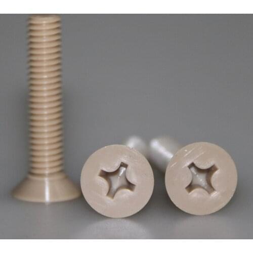 10PCS M3 PEEK Polyetheretherketone Cross Recessed Countersunk Head Machine Slotted Bolts Screw