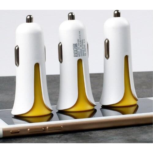 100 pcs a lot RX-C06 Dual USB Car Charger Adapter 2.1A Auto Vehicle Fast Charger For Smart Phone/Tablet