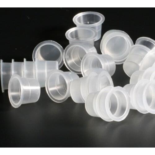 100Pcs Plastic Microblading Tattoo Ink Cup Cap Pigment Clear Holder Container S/M/L Size For Needle Tip Grip Power Supply