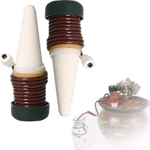 2Pcs Ceramic drip irrigation watering controller pots self watering Plants garden Vegetable Flower riego Drip Watering System