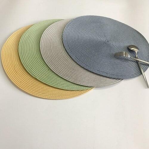 4pcs PP Dining Table Mat Woven Placemat Pad Heat Resistant Bowls Coffee Cups Coaster Tableware Mat for Home Kitchen Party Supply