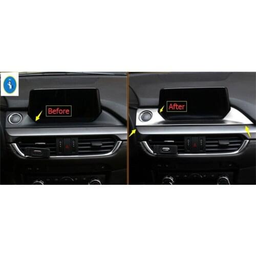 Yimaautotrims Accessories Navigation Control Panel Decorative Media Screen Frame Cover Trim For Mazda 6 Sedan & Wagon 2016 2017