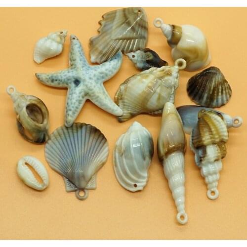 20PCS/lot Acrylic Conch shell charms beads for making Jewelry gifts necklace women 2019 bracelet keychain handmade craft supply