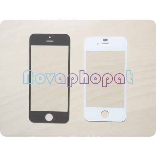 Novaphopat Black/White Glass Screen For Iphone 4 4s 5 5S 5C Glass Lens screen ( Not touch LCD Digitizer Sensor ) +tracking