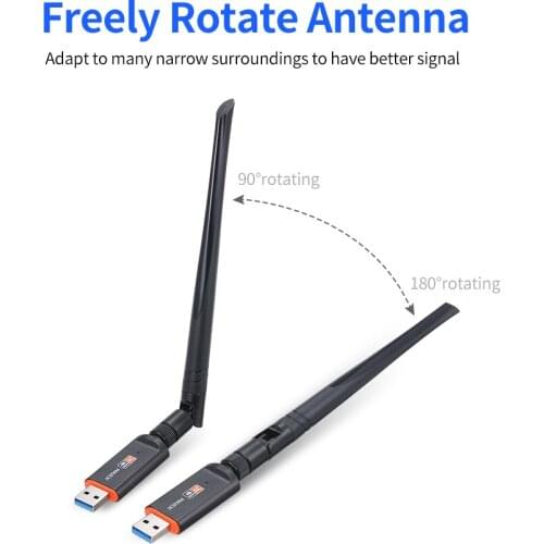 Dual Band USB Adapter 1200M 2.4G+5G USB3.0 External Wireless Network Card WiFi Receiver