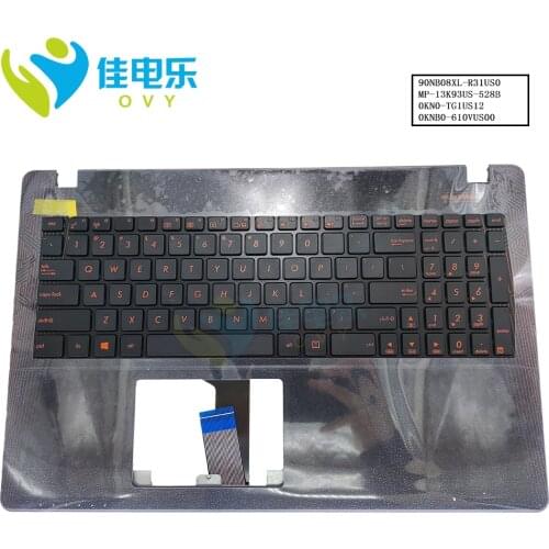 Computers keyboards for ASUS A550 K550 X550J X550JD X550JF X550 JK JX US red keys Keyboard black Cover Palmrest 90NB08XL-R31US0