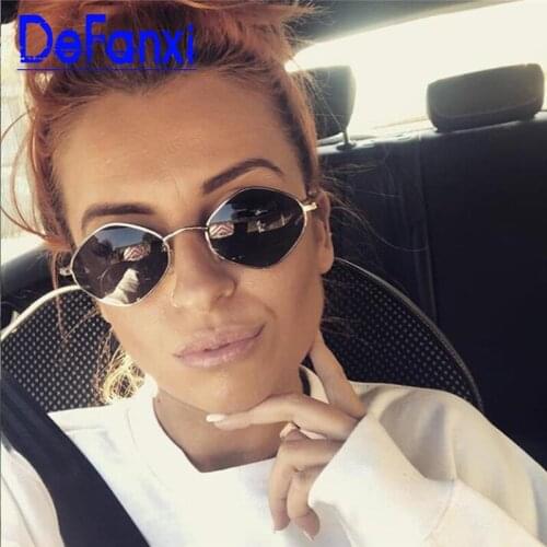 Unique Luxury Brand Design Rhombic Cat eye Sunglasses Women Men Fashion Metal Frame Small Sun Glasses For Female UV400