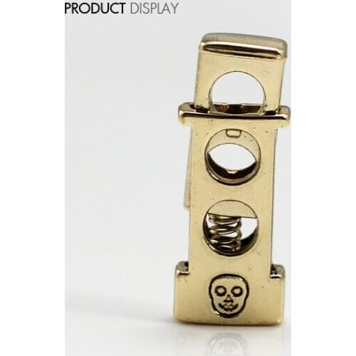 METAL Gold Tone Rectangle Stopper Toggle Cord Locks Drawstring Stops Sewing Button Fastener for Craft Costume 100piece/NK139