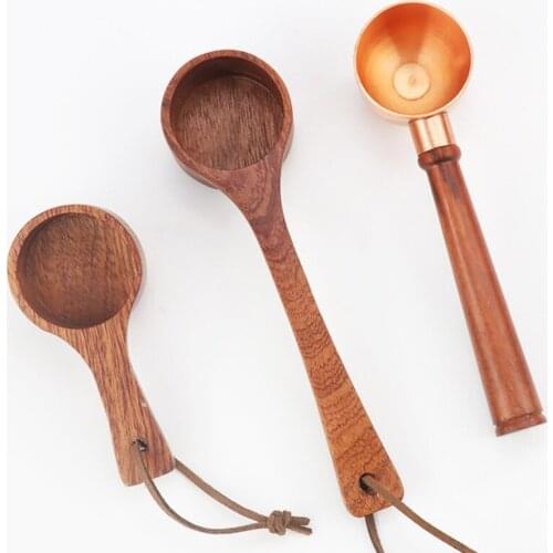 Wooden Measuring Spoon Set Kitchen Measuring Spoon Tea Coffee Spoon Sugar Spice Measuring Spoon Copper Coffee Spoon