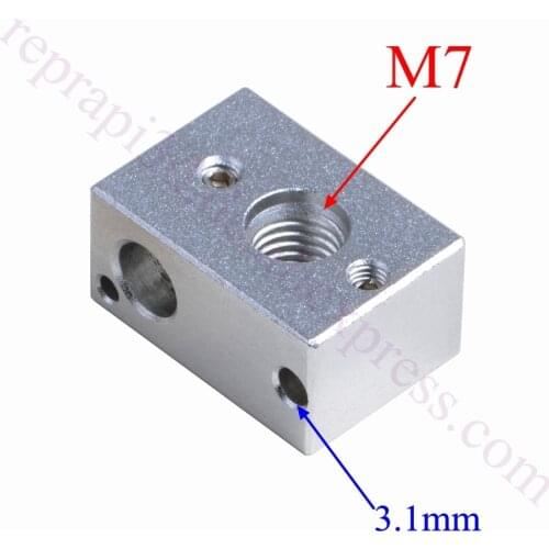 2x MK10 Extruder Heating Block M7 F/ PT100, K-type thermocouple Creator Pro, finder, Wanhao D4 & I3, Dremel PowerSpec 3D Printer