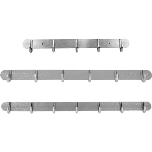 5/6/7 Holes Wall Mounted Hooks Coats Clothes Towel Hat Row Hooks Hanger