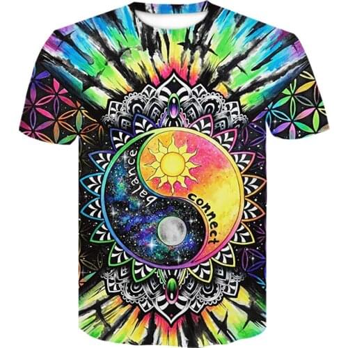 Personality Colorful T-Shirt Men Women Dizzy t-shirts 3D print Tai Chi pattern Hypnotic tshirt Summer Casual t shirt Streetwear