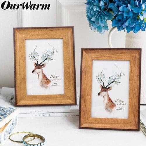 OurWarm Vintage Creative Photo Frame Table Wall Hanging Home Decor Wooden Picture Poster Gift Ornament 15*20*2cm