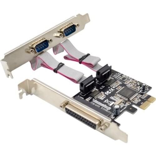 PCIe to 2S1P Serial & Parallel Converter card pcie to 2 ports rs232+Parallel Printer LPT port adapter Card MCS9901Chipset RS-232