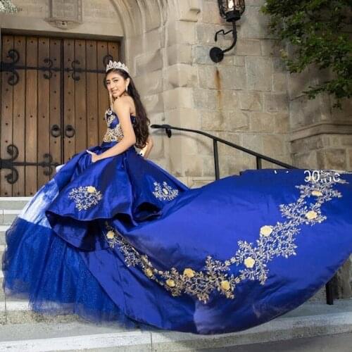 Royal Blue Quinceanera Dress Lace Applique Sweet 16 Dress Custom Made Pageant Party Wear