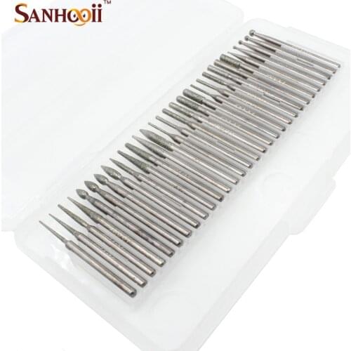 SANHOOII 30PCS/Set Emery Coat Engraving Drill Bit Tools Set For Metal Jewellery Glass Carving Accessories For