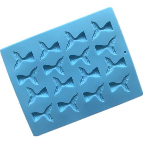 Silicone Mini Mermaid Tail Mold Fondant Cake Molds Cupcake Kitchen Baking Tools Gum Paste Chocolate Clay Candy Moulds H533