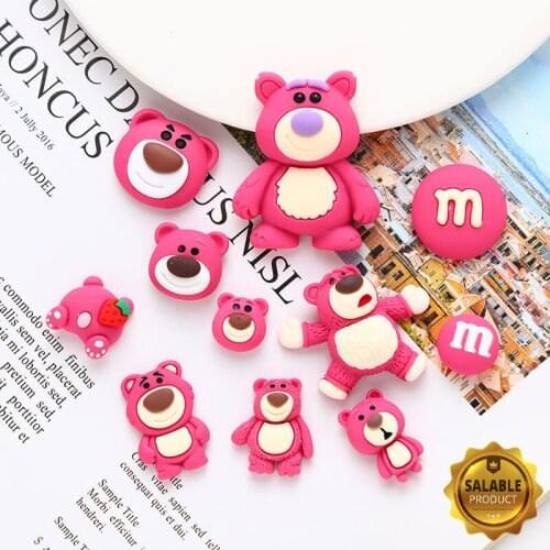 Cute Strawberry Bear Shoe Designer Croc Charms Bling Animal Badges JIBS Kid Boy Girl Gift for Clog Decaration Accessories Buckle