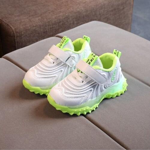 LED With Light Sport Sneaker Boys Girls Spring Children Casual Shoes Baby Toddler Running Shoes Soft Breathable Mesh Kids Shoes