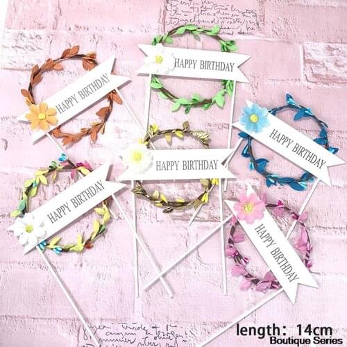 Happy Birthday Wedding Gift Romantic Mori Cake Decoration Rattan Garland Inserted on Table Dessert Decoration