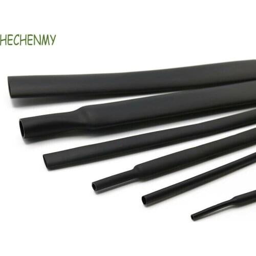 1Meter 3:1 Heat Shrink Tube with Glue Polyolefin Cable Wire Tubing Sleeving Dia 1.6mm 2.4mm 3.2mm 4.8mm 30mm 70 80 120mm Black