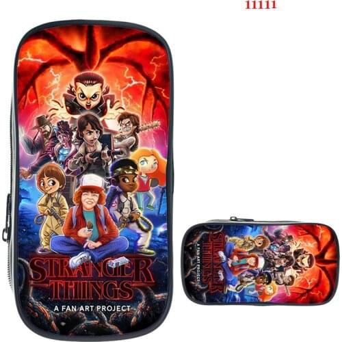 Large Capacity Stranger Things Pencil Bag High Quality Pencil Cases Cartoon Pouch Make Up Girls Boys Stationery Storage Bags