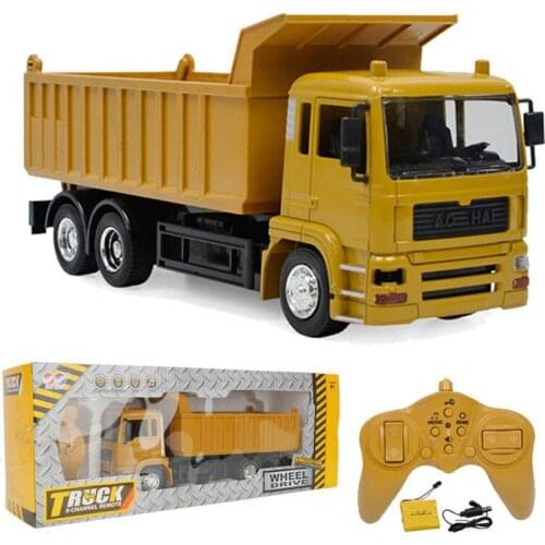 High simulated 8 CH RC Engineering Truck Model Alloy Rechargeable Electric Toy Dump Remote Control Truck With Light Music toy