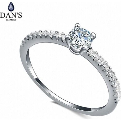 DANS Real Austrian Crystals Brand AAA Zirconia Micro Inlays Fashion Ring for women New Geometric 108629white