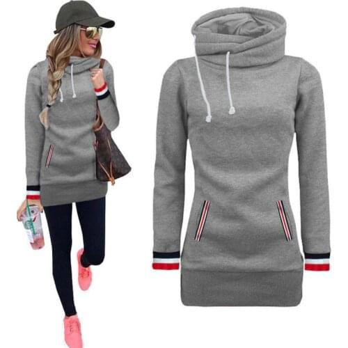 Winter Warm Turtleneck Collar Harajuku Hoodies Women Long Sleeve Drawstring Sweatshirt With Pockets Moleton Feminino Inverno Rz