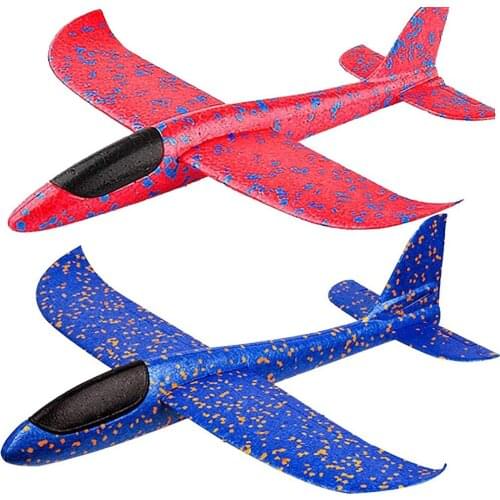 2 PCS Big Foam Plane Glider Hand Throw Airplane Light Inertial Bubble Planes EPP Outdoor Launch Kids Toys for Children Boys Gift