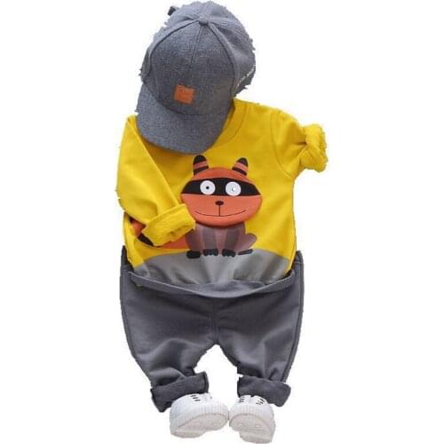 Toddler Spring Autumn Children Cotton Clothes Baby Boys Girls Cute O-Neck T Shirt Pants 2Pcs/sets Infant Kids Fashion Tracksuits