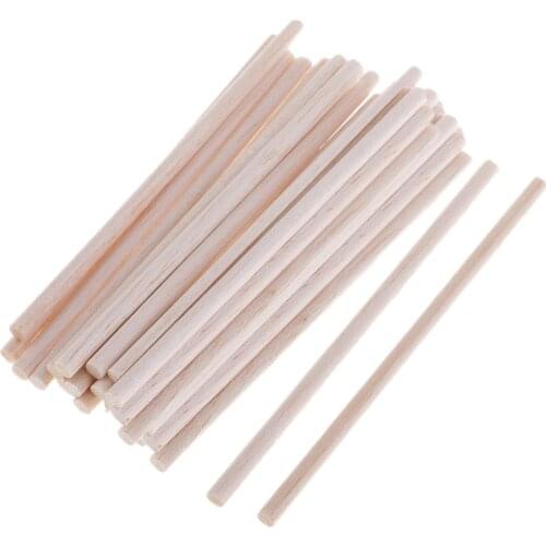 30pcs 5mm Stick Wood Balsa Pin Wood Slices For Creative Crafts