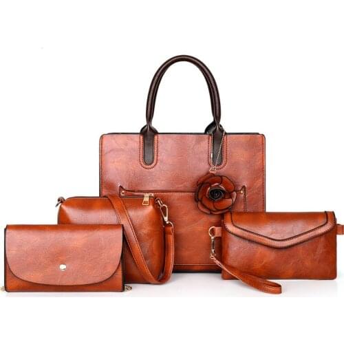 4PCS/Set Luxury Ladies Purse and Handbags Famous Brand Designer Sac Main Femme PU Leather Shoulder Bag Crossbody Bags for Women