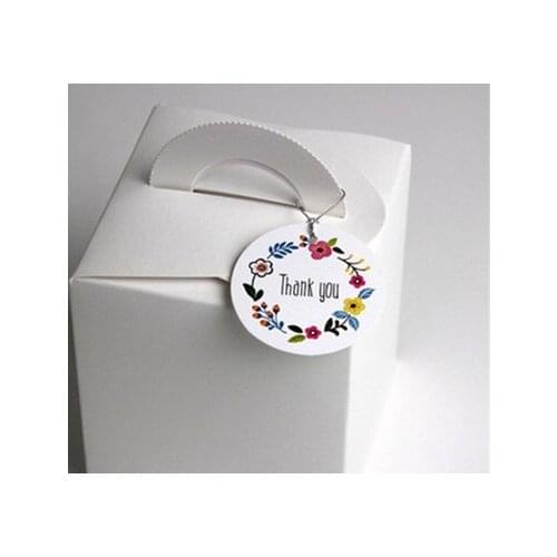 40 bags "Thank you" Gift Tags Paper Tags Wedding Cards Brown Round 5cm DIY Party Decorations