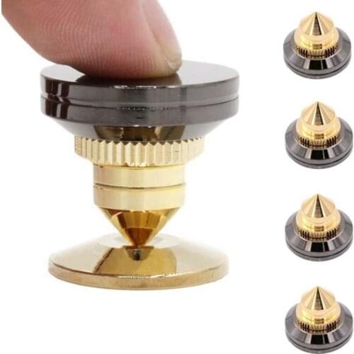 Shock Absorbing Cushion Nails For Household Appliances Gold Speaker Spike Floor Discs Stand Foot Base Cone Spike Furniture Pad