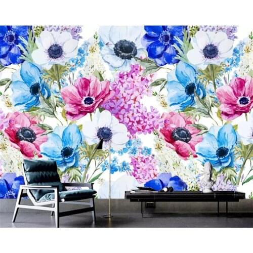 Beibehang Custom wallpaper 3d mural photo decoration painting modern minimalist flower floral rose flower flower cluster wall
