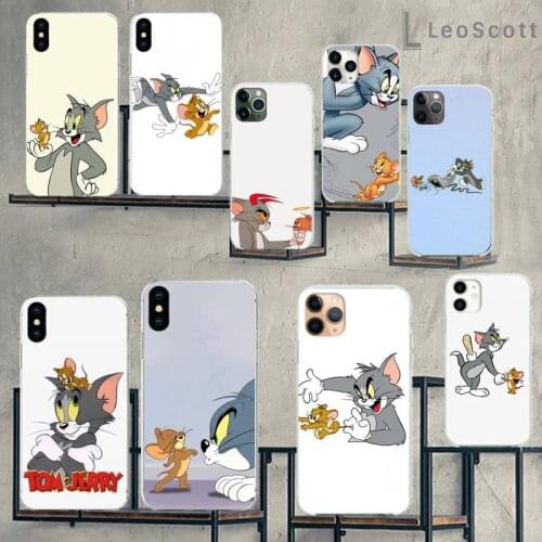 Cute Cartoon Cat Mouse backcover Phone Case For iphone 12 5 5s 5c se 6 6s 7 8 plus x xs xr 11 pro max mini