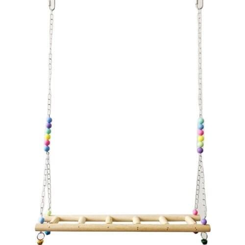 Chicken Ladder Swing Perch Handmade Coop Chicks Rooster Hens Wood Hanging Stand 667B