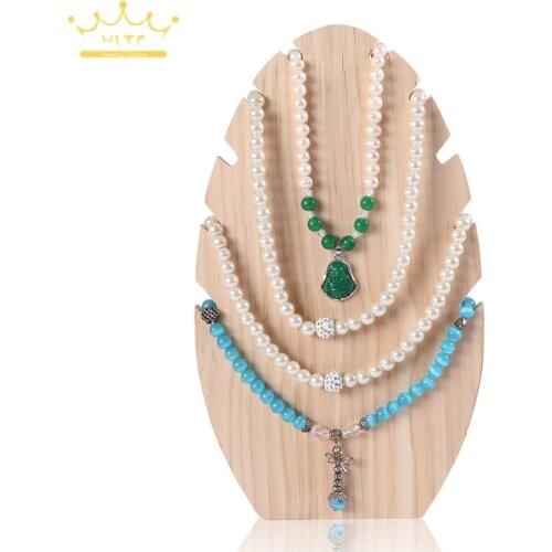 Long Chain Hanging Organizer Novelty Wood Jewelry Display Stand for Necklace Showcase Holder Pendant