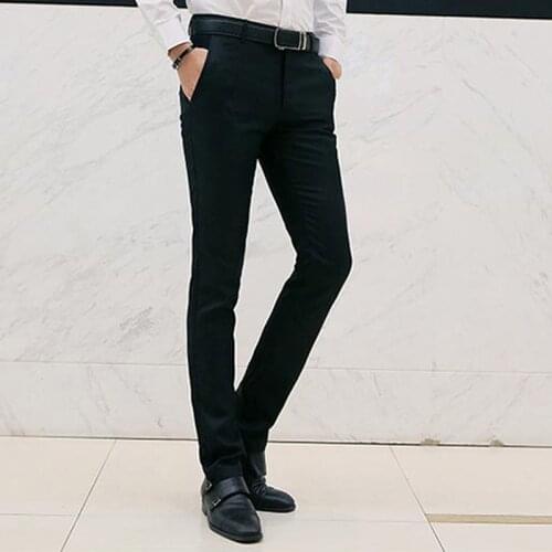 Men Pants Casual Solid Color Trousers New Autumn Men Business Office Trousers Men Slim Pencil Pants
