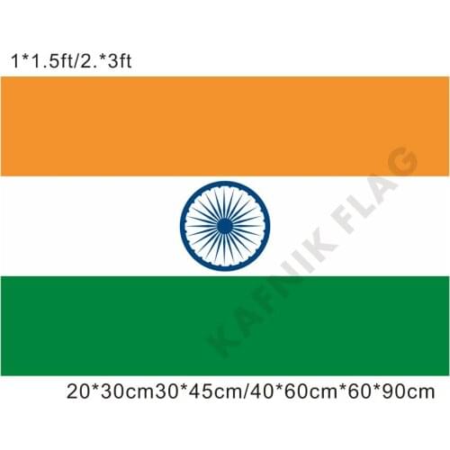 KAFNIK,free shipping 20*30cm/30*45cm/40*60cm/60*90cm small flags India Banner for Countries World Event Decorative Flags