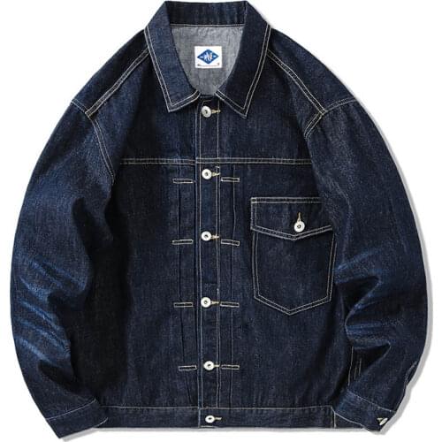 Mcikkny Men Spring Autumn Denim Jacket Multi Pockets Cargo Casual Outwear Tops For Male Loose Fit